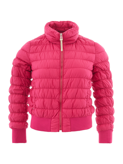 Shop Woolrich Fucsia Quilted Bomber Jacket