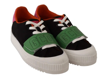 Gcds Multicolor Suede Low Top Lace Up  Sneakers Shoes In Multicolor