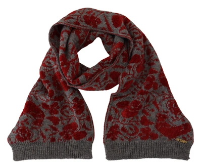Shop Gf Ferre' Red Grey Knitted Wrap Warmer S Shawl Scarf