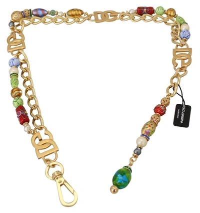 Shop Dolce & Gabbana Gold Tone Dg Logo Women Waist Chain Belt