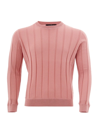 Shop Gran Sasso Silk Blend Pink Flat Ribbed Sweater