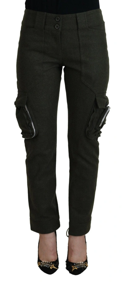 Ermanno Scervino Green Lace Up Leg Women Tapered Pants In Green