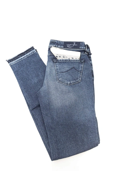 Jacob Cohen Elegant Slim-fit Fringe Jeans In Blue
