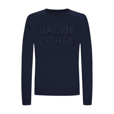 Shop Jacob Cohen Blue Cotton Sweater