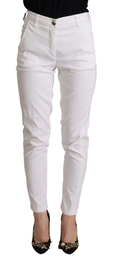 Shop Jacob Cohen White Mid Waist Lyocell Skinny Cropped Pants