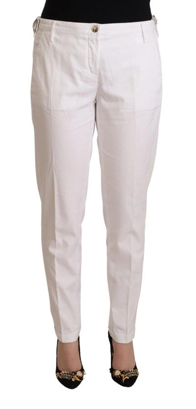 Jacob Cohen White Mid Waist Tapered Birgitte Pants In White