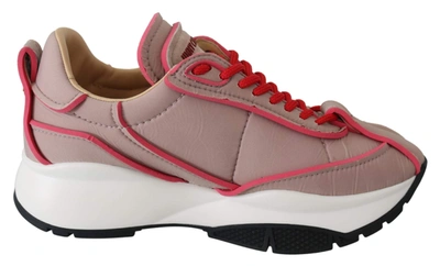 Shop Jimmy Choo Ballet Pink And Red Raine Sneakers