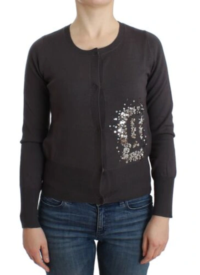 John Galliano Purple Wool Sequined Cardigan Knit Sweater In Purple