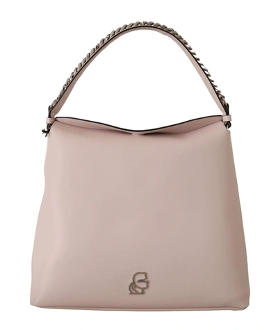Shop Karl Lagerfeld Light Pink Mauve Leather Shoulder Bag