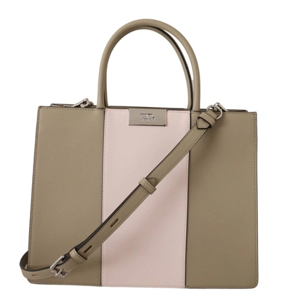 Karl Lagerfeld Sage Green Polyurethane Tote Shoulder Bag In Green