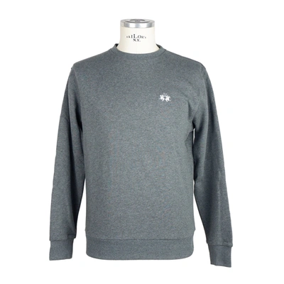 La Martina Gray Cotton Sweater In Gray