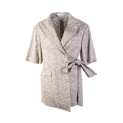 Shop Lardini Beige Linen Dressing Gown Jacket