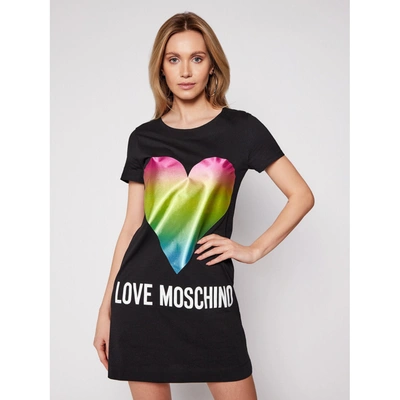 Shop Love Moschino Black Cotton Dress