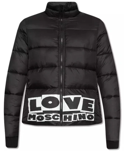 Shop Love Moschino Black Nylon Jackets & Coat