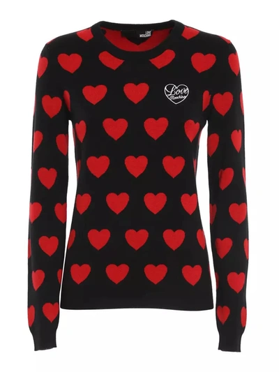 Shop Love Moschino Black Polyamide Sweater