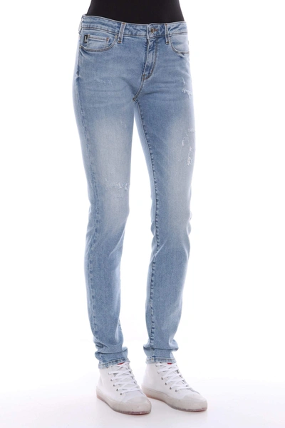 Shop Love Moschino Blue Cotton Jeans & Pant