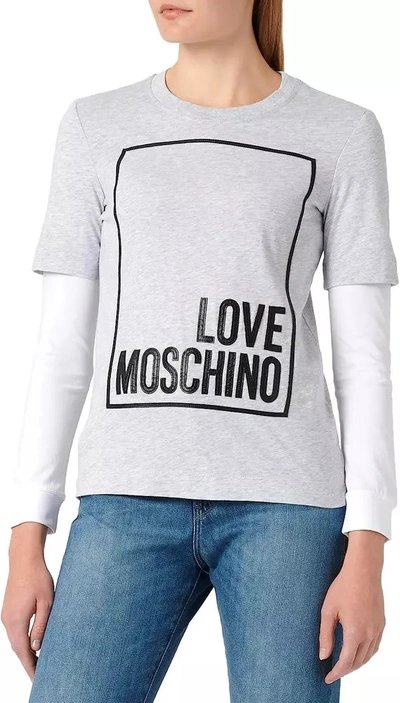 Shop Love Moschino Gray Cotton Tops & T-shirt