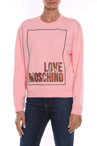 Shop Love Moschino Pink Cotton Sweater