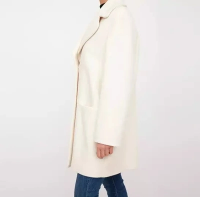 Shop Love Moschino White Wool Jackets & Coat