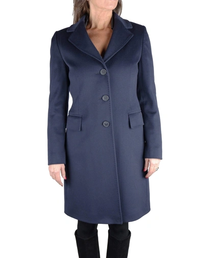 Made In Italy Blue Virgin Wool Jackets & Coat In Blue