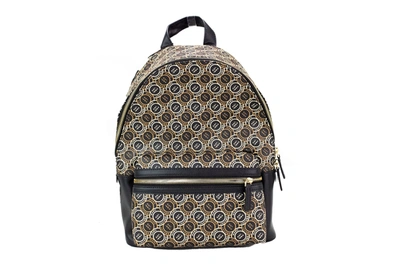 Shop Marc Jacobs Signet Medium Black Logo Printed Leather Shoulder Backpack Bookbag