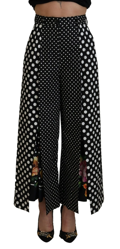 Dolce & Gabbana Multicolor Polka Dots High Waist  Pants In Multicolor