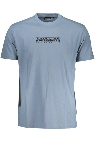 Shop Napapijri Light Blue Cotton T-shirt