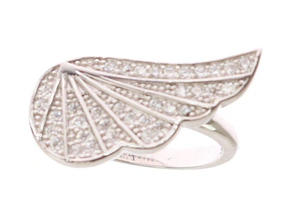 Nialaya Silver Womens Wing Clear Cz 925 Silver Ring In Silver