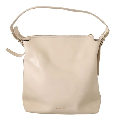 Shop Patrizia Pepe Leather Shoulder Strap  Handbag In White