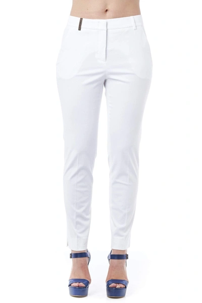 Shop Peserico White Cotton Jeans & Pant