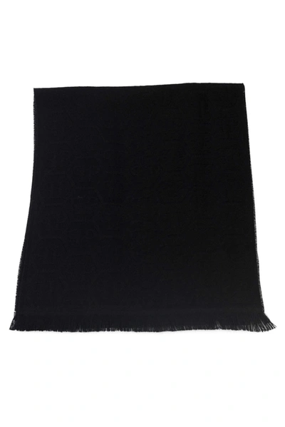 Shop Philipp Plein Black Wool Scarf