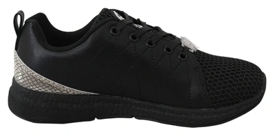 Shop Plein Sport Black Polyester Runner Gisella Sneakers