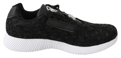 Shop Plein Sport Black Polyester Runner Joice Sneakers