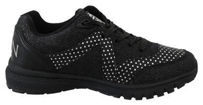 Shop Plein Sport Black Polyester Runner Jasmines Sneakers