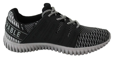 Shop Plein Sport Black Polyester Runner Mason Sneakers