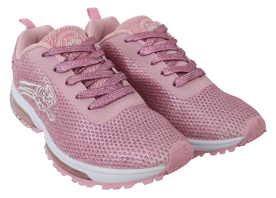 Shop Plein Sport Pink Blush Polyester Gretel Sneakers In Powder Pink