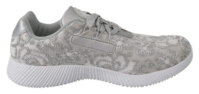 Plein Sport Silver Polyester Runner Joice Sneakers In Silver