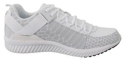 Shop Plein Sport White Polyester Adrian Sneakers