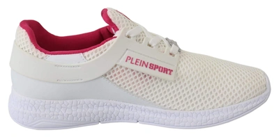 Shop Plein Sport White Polyester Runner Becky Sneakers