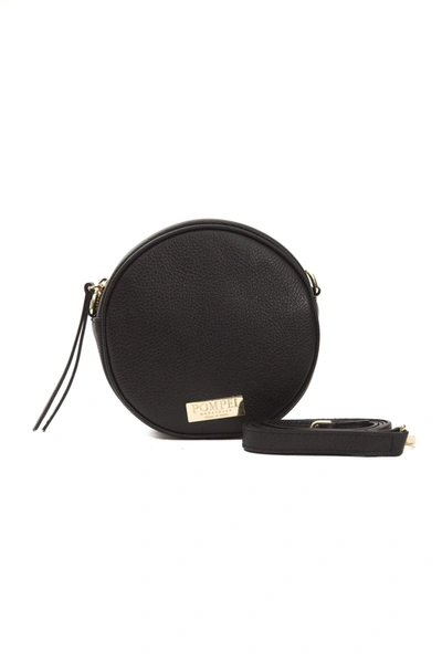 Pompei Donatella Black Leather Crossbody Bag In Black