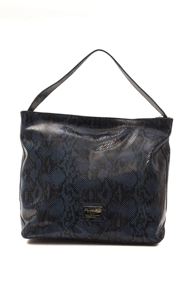 Shop Pompei Donatella Blue Leather Shoulder Bag