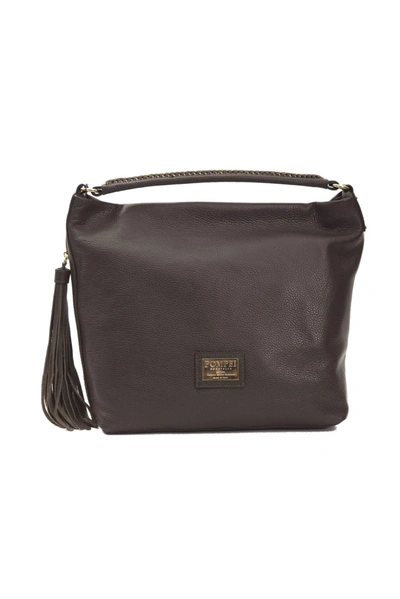 Shop Pompei Donatella Brown Leather Shoulder Bag