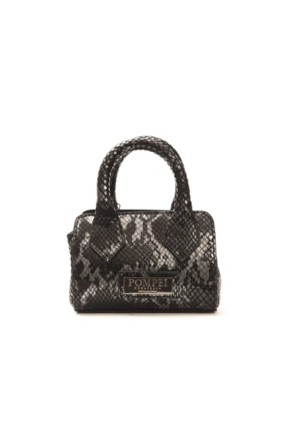 Shop Pompei Donatella Gray Leather Mini Handbag