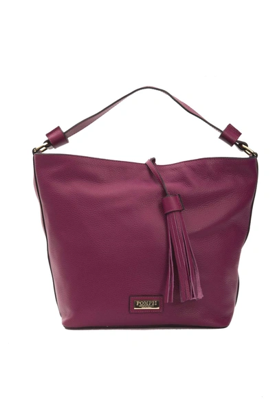 Shop Pompei Donatella Burgundy Leather Shoulder Bag