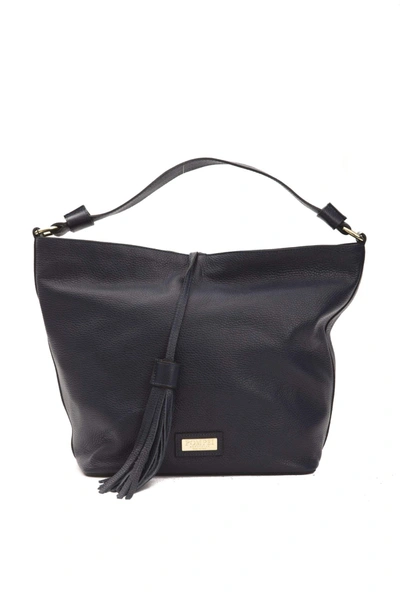 Shop Pompei Donatella Gray Leather Shoulder Bag