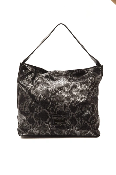 Pompei Donatella Gray Leather Shoulder Bag In Gray