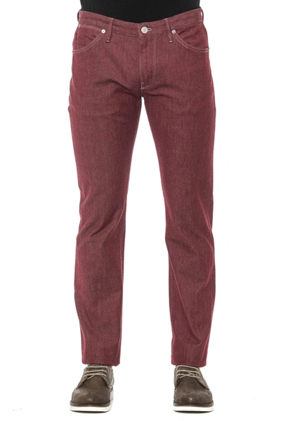 Shop Pt Torino Burgundy Cotton Jeans & Pant
