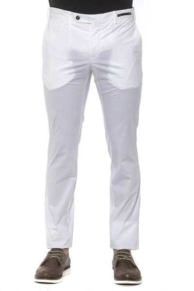 Pt Torino Cotton Pant With Waist Belt Loops In White