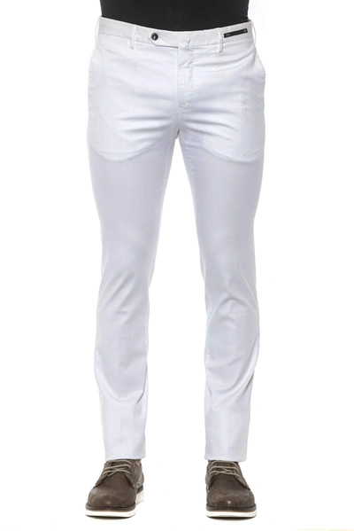 Pt Torino Cotton Pant With Waist Belt Loops In White