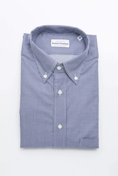 Shop Robert Friedman Blue Cotton Shirt